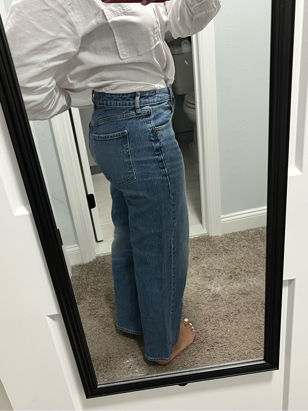 High rise Straight Leg Jeans - Blue - Picture 8 of 8